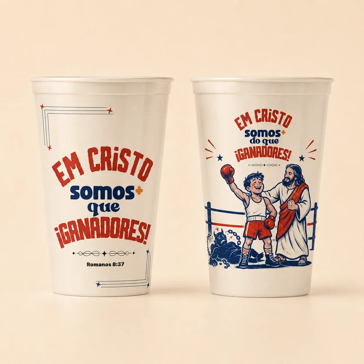 Vasos «En Cristo somos más que vencedores»